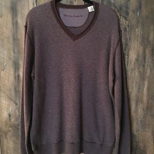 Cotton /wool blend v neck textured casual sweater